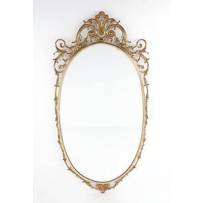 Fabulous Vintage Gilded Cast Metal Mirror in the French Style
