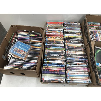 Large Lot of DVD's CD's and VHS Tapes