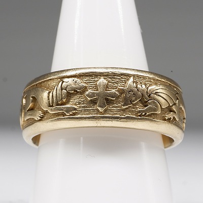 9ct Yellow Gold Celtic Ring, 16.3g