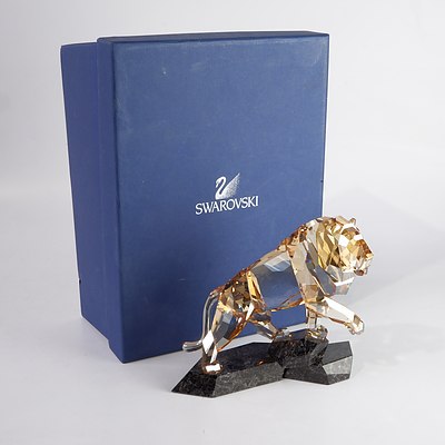 Swarovski Crystal Lion in Original Box