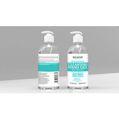 Beaver Beauty 500mL Anti-Bacterial Cleansing Gel Hand Sanitizer - Lot of 24