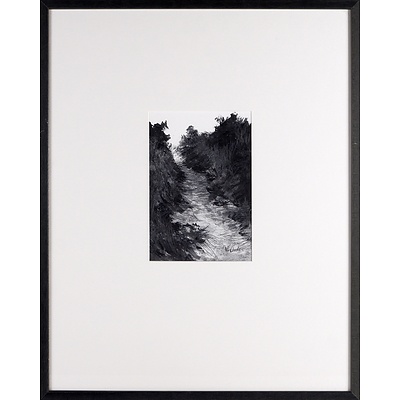 Three William Rhodes (1977-) Untitled Beach Scenes, Graphite on Paper