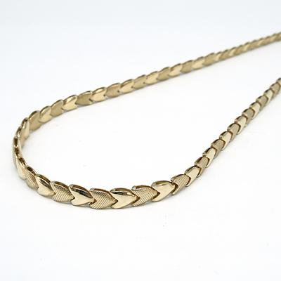 14ct Yellow Gold Double Heart Link Necklet, 15.7g
