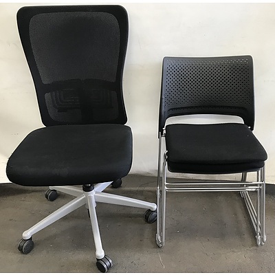 Three Reception Chairs and Desk Chair
