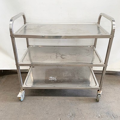 Stainless Steel 3 Teir Catering Trolley