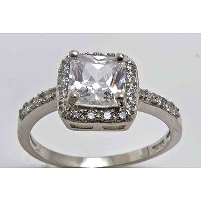Sterling Silver Cz Cluster Ring