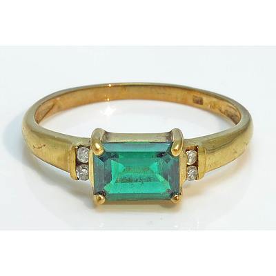 9ct Gold Gilson Emerald & Diamond Ring