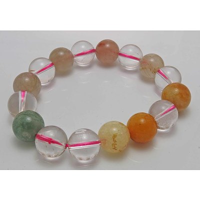 Bracelet of Chalcedony And White Rock Crystal