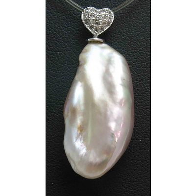 Large Baroque Fresh-Water Cultured Pearl Pendant