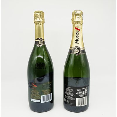 Two Bottles of G.H.Mumm Brut Champagne 750ml
