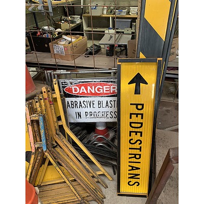 Selection Of Outdoor Worksite Barriers, Warning Signs and Bollards