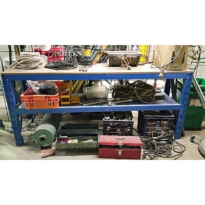 Heavy Duty Workbench and Various Tools and Hardware