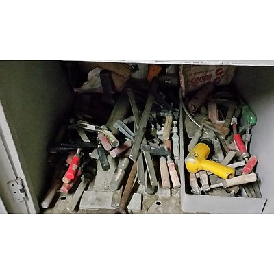 Heavy Duty Tool Cabinet/Workbench and Various Tools and Hardware