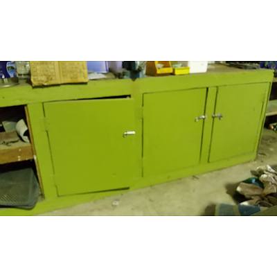 Tool Cabinet/Workbench and Various Tools and Hardware