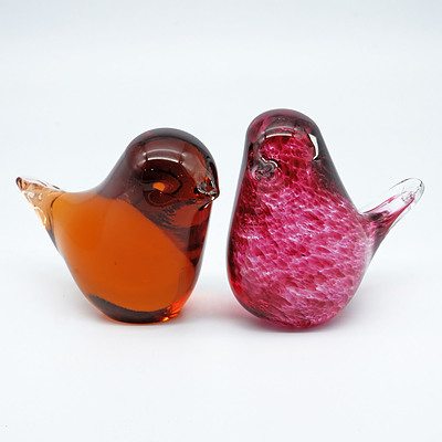 Two Wedgwood Glass Birds (2)