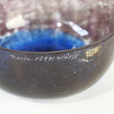 Kosta Art Glass Bowl Signed by Warff