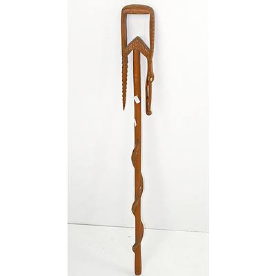 Carved New Guinea Walking Stick