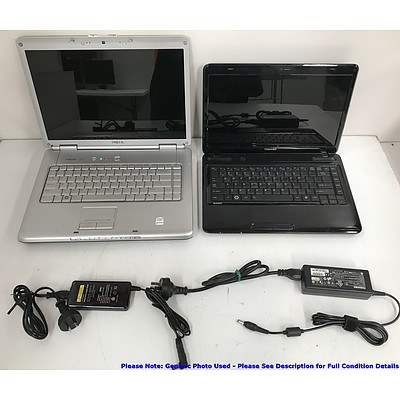 Toshiba and Dell Dual Core Laptops -Lot Of Two