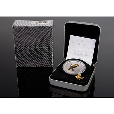 Perth Mint 2005 Australian Kookaburra 1oz Silver Coin, Gilded Edition