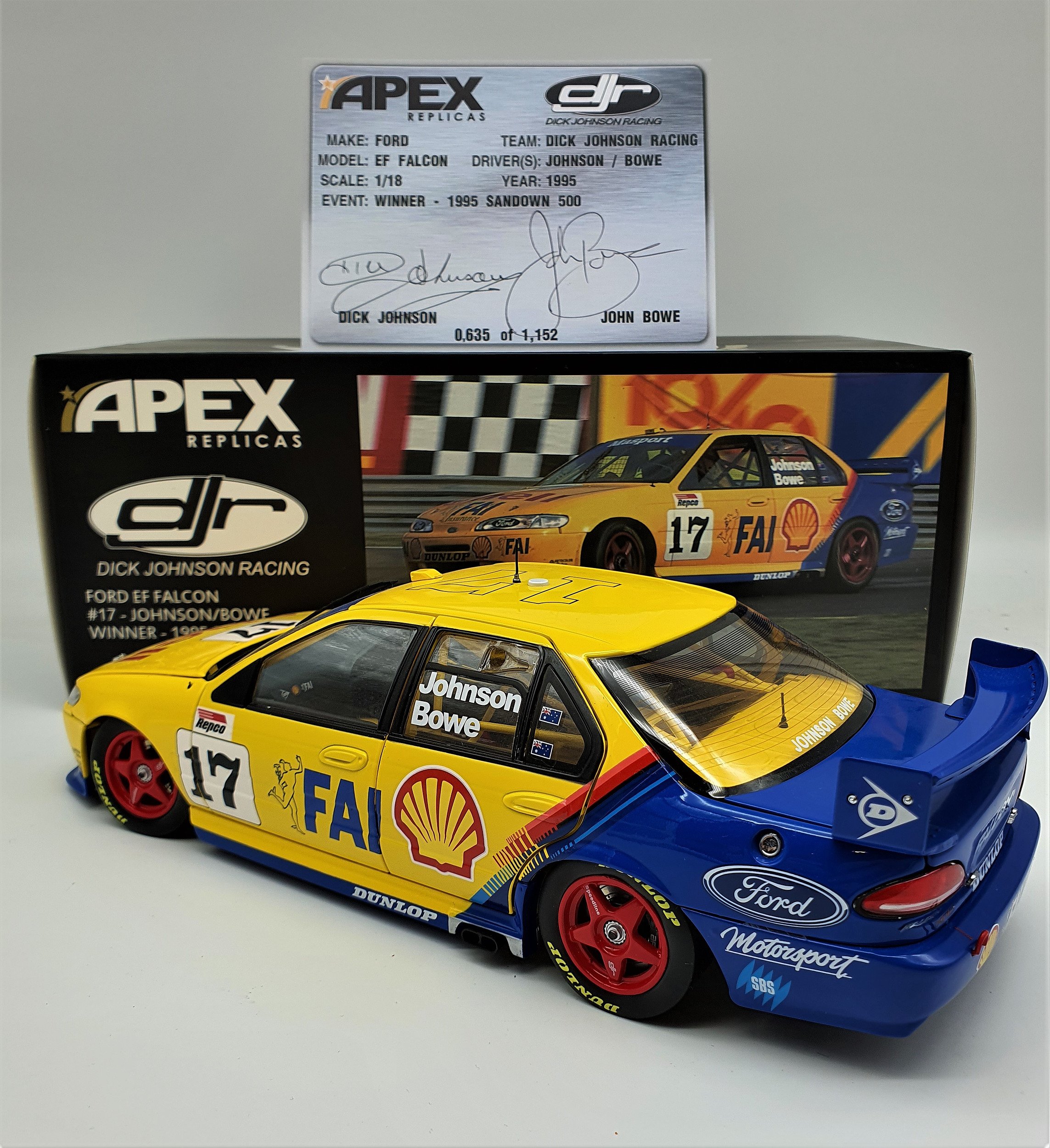15 x EARLY CLASSIC 1/43 ASSORTED V8 SUPERCARS FORD FALCON EL EF AU XR8 BOXED NEW 