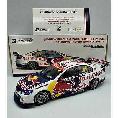 Classic Carlectables - 2017 Holden VF Commodore Sandown Retro Whincup / Dumbrell 274/500 - 1:18 Scale Model Car