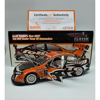 Classic Carlectables - Garth Tander's Year 2007 Toll HSV Dealer Team VE Commodore 807/2500 1:18 Scale Model Car