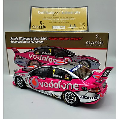 Classic Carlectables - 2009 Ford FG Falcon Championship Winner Vodafone Jamie Whincup 371/2400 - 1:18 Scale Model Car