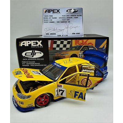 Apex Replicas - 1995 Ford EF Falcon DJR Sandown 500 Winner Johnson / Bowe 635/1152 - 1:18 Scale Model Car