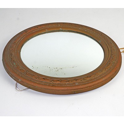 Antique Copper Clad Convex Mirror