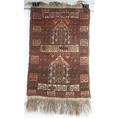 Small Hand Knotted Wool Baluchi Rug