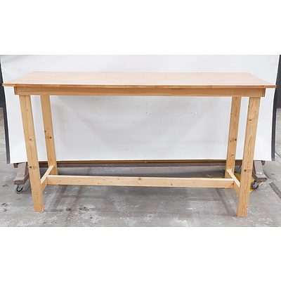 Selex Stained Pine Bar Table