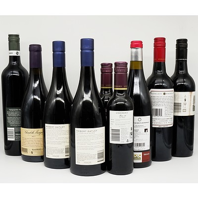 Group of Nine Various Wines 750ml Bottles Including Robert Oatley Shiraz, Wynns Cabernet Sauvignon and More