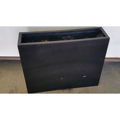 75cm Black Fiberglass Deep Planter Trough