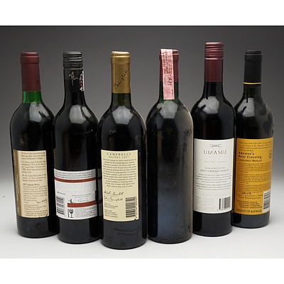 Case of 6x Various Mixed Wine 750ml Bottles Including Helm Cabernet Merlot , Campbells Malbec and More
