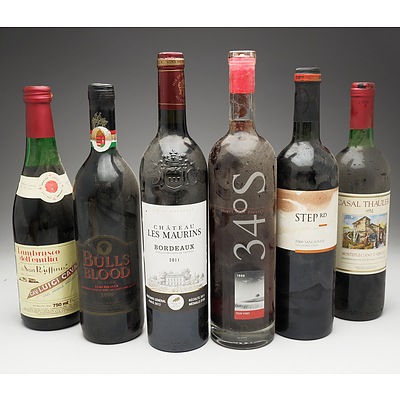 Case of 6x Various Mixed Wine 750ml Bottles Including Step RD Sangiovese, Chateau Les Maurins Bordeaux and More