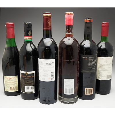 Case of 6x Various Mixed Wine 750ml Bottles Including Step RD Sangiovese, Chateau Les Maurins Bordeaux and More