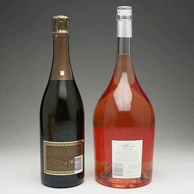 One Bottle of All Saints 2018 Rosa 1.5 Litre Bottle and One Bottle of Clover Hill Vintage 2006 Champagne 750ml
