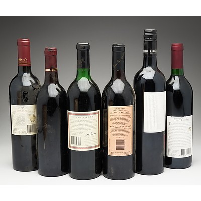 Case of 6x Mixed Wine 750ml Bottles Including Tulloch Cabernets, Campbells Rutherglen Wines Cabernets and More