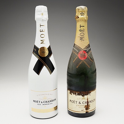 One Bottle of Moet & Chandon Ice Imperial Champagne 750ml and One Bottle of Moet & Chandon Brut Imperial Champagne 750ml