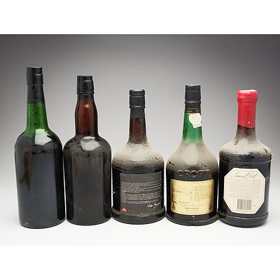 Group of Five Various 750ml Ports