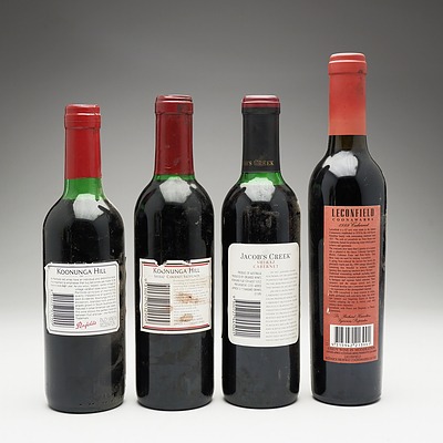 Group of Four 375ml Various Red Wines Including Penfolds, Jacobs Creek and Lecinfield