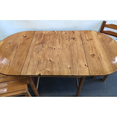 Pine Extension Dining Table and Two Chairs