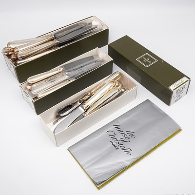 Various Boxed French Christofle Silver Plated Flatware