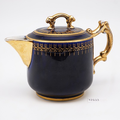 Miniature Russian Kuznetsov Porcelain Teapot, Early 20th Century