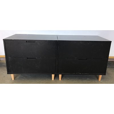 Pair Of Black Side Tables