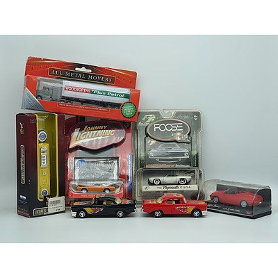 Assorted Size & Scale Model Cars and 1:18 Gas Pump - Assorted Lot