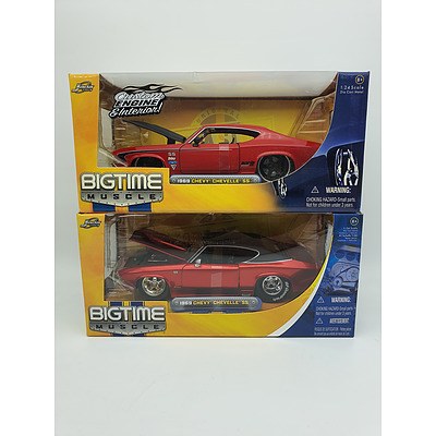 Jada Toys Bigtime Muscle 1969 Chevrolet Chevelle SS - 1:24 Scale - Lot of 2