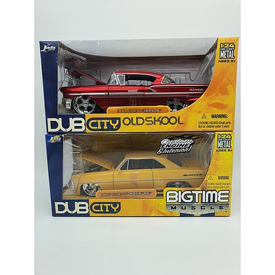 Jada Toys  Dub City 1958 Chevy Impala & 1967 Chevy Nova SS - 1:24 Scale - Lot of 2