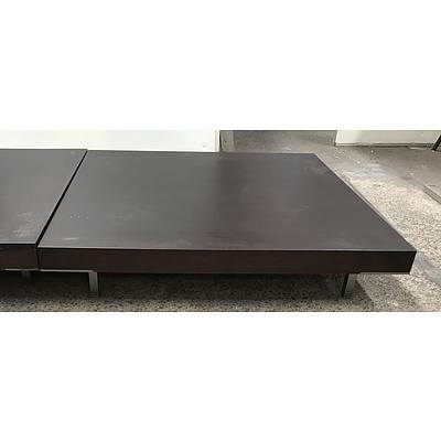 Contemporary Low-Lying Coffee Tables -Lot Of Two