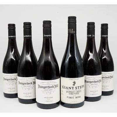 Case of 5x Hungerford Hill 2017 Pinot Noir 750ml and One Bottle of Giant Steps Wombat Creek Vineyard 2018 Pinot Noir 750ml